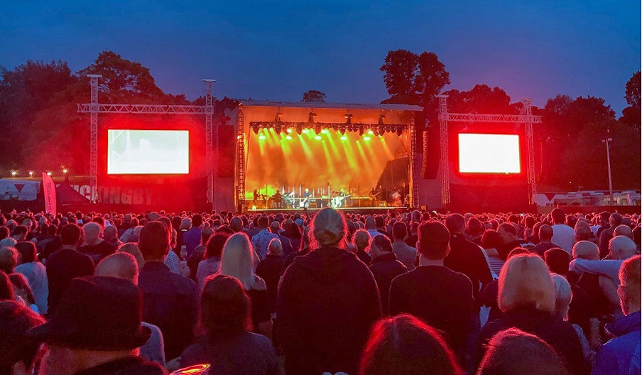 A large pop concert in Castle Park